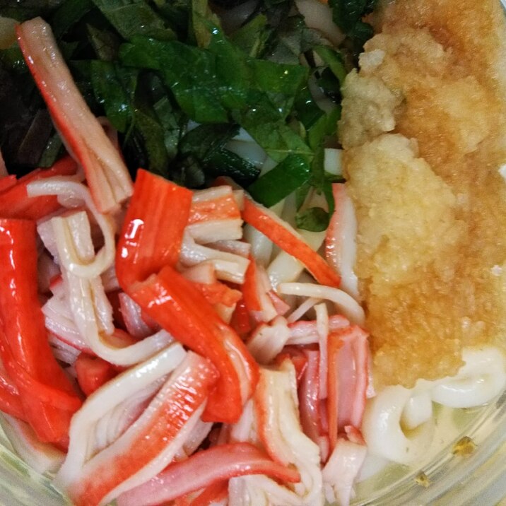 カニかまと大葉のおろしポン酢うどん